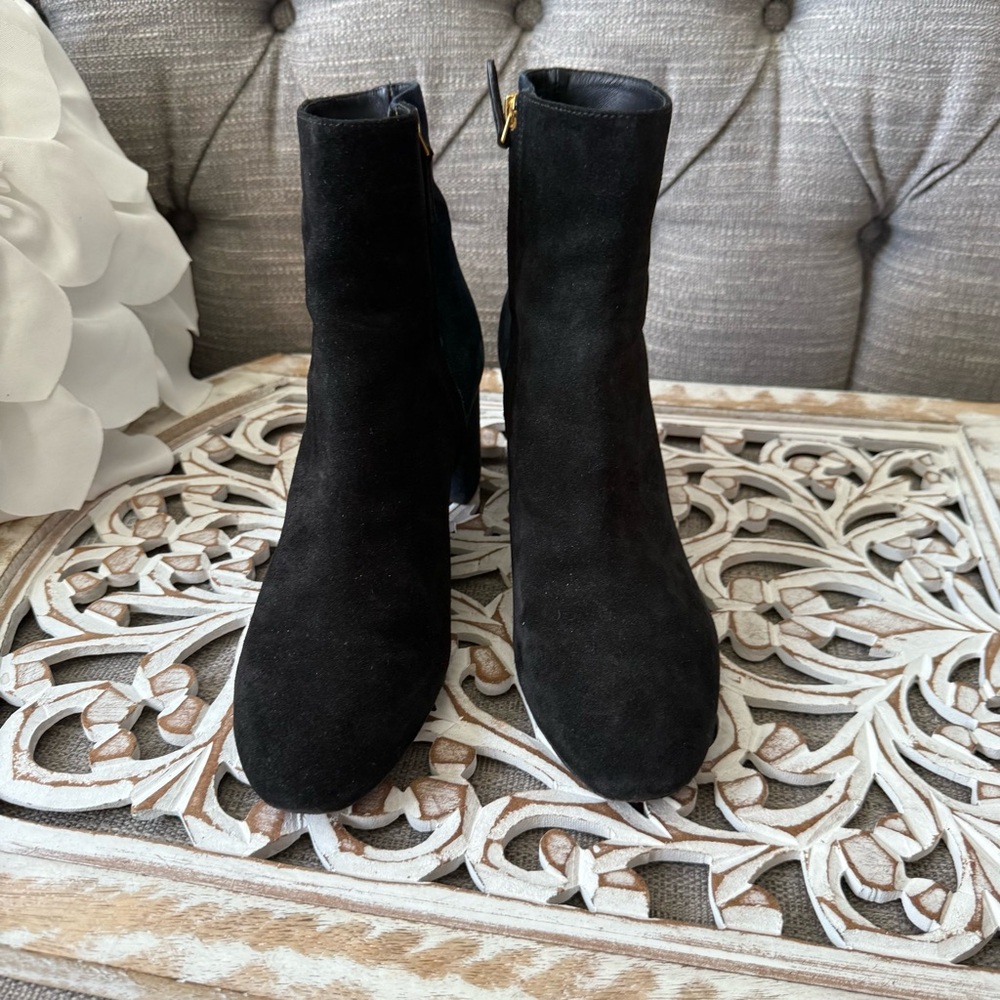 Tory Burch Suede Leather Ankle Boots Heels Women’s 11 - Picture 4 of 12